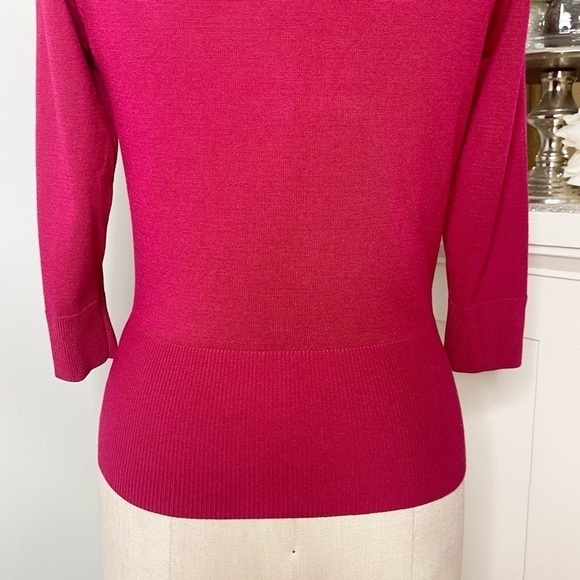 White House Black Market Pink Rose Sweater Cardigan - Picture 9 of 12
